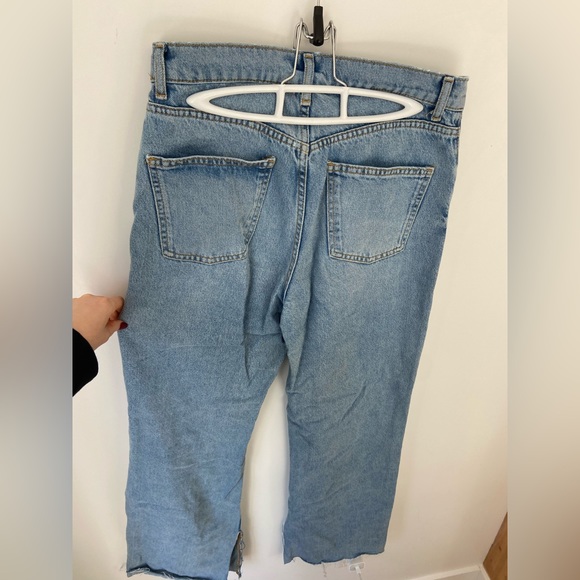 Zara 90s Full Leg Split Hem Denim Jeans - Size 8 - Picture 3 of 4